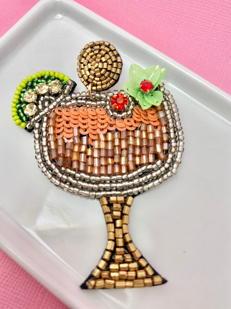 Margarita Beaded Earrings Mexico Theme Party Tequila Mexico Etsy