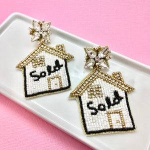 Realtor Real Estate Earrings, Sold Earrings, Realtor Gift, Closing Gift, Realtor Gear, Realtor Shirt, Realtor Marketing, Sold Sign, House