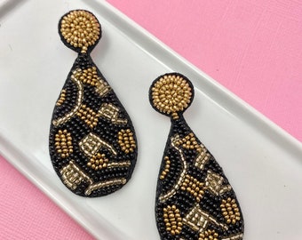 Beaded Leopard Print Earrings, Cheetah Print, Mother's Day Gift, Homecoming, Prom Idea, Gift for Mom, Teacher Gift Idea, Leopard