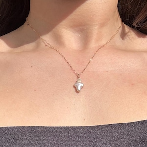 Modica | 14kt Gold-filled Necklace | Baroque Cross Pearl | Freshwater Baroque Pearl | Cross Pearl | Dainty Pearl Necklace | Gifts for her