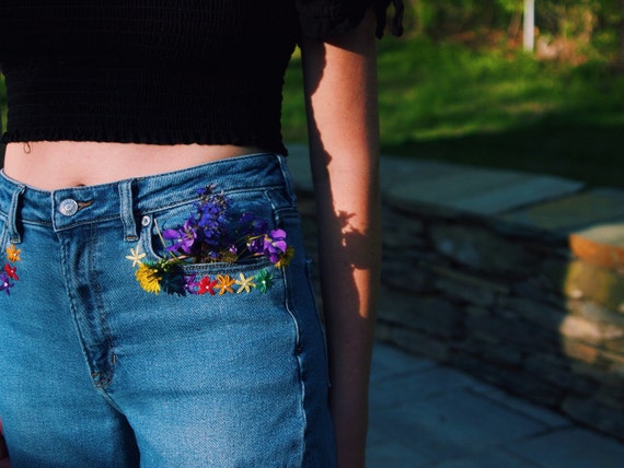 etsy embroidered jeans