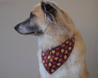 Dog Bandana Fall Leaves SNAP ON
