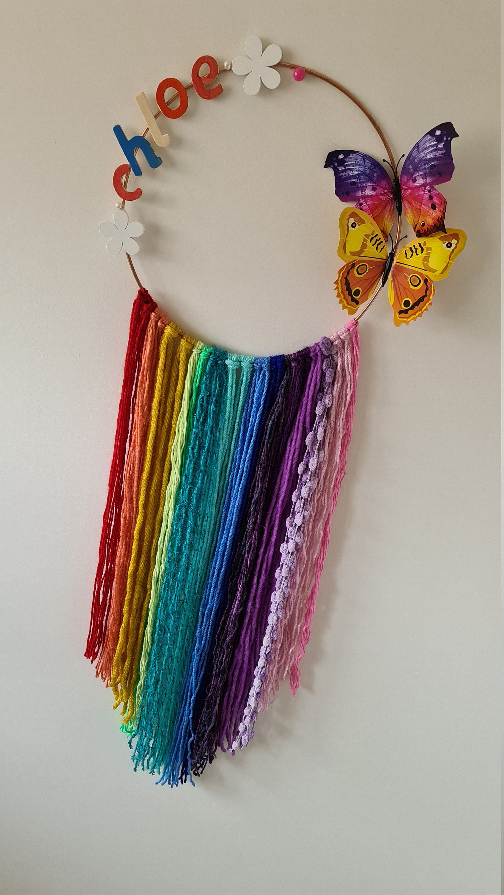 Floral Name Hoop Personalised Wall/door Decor Children's Etsy UK