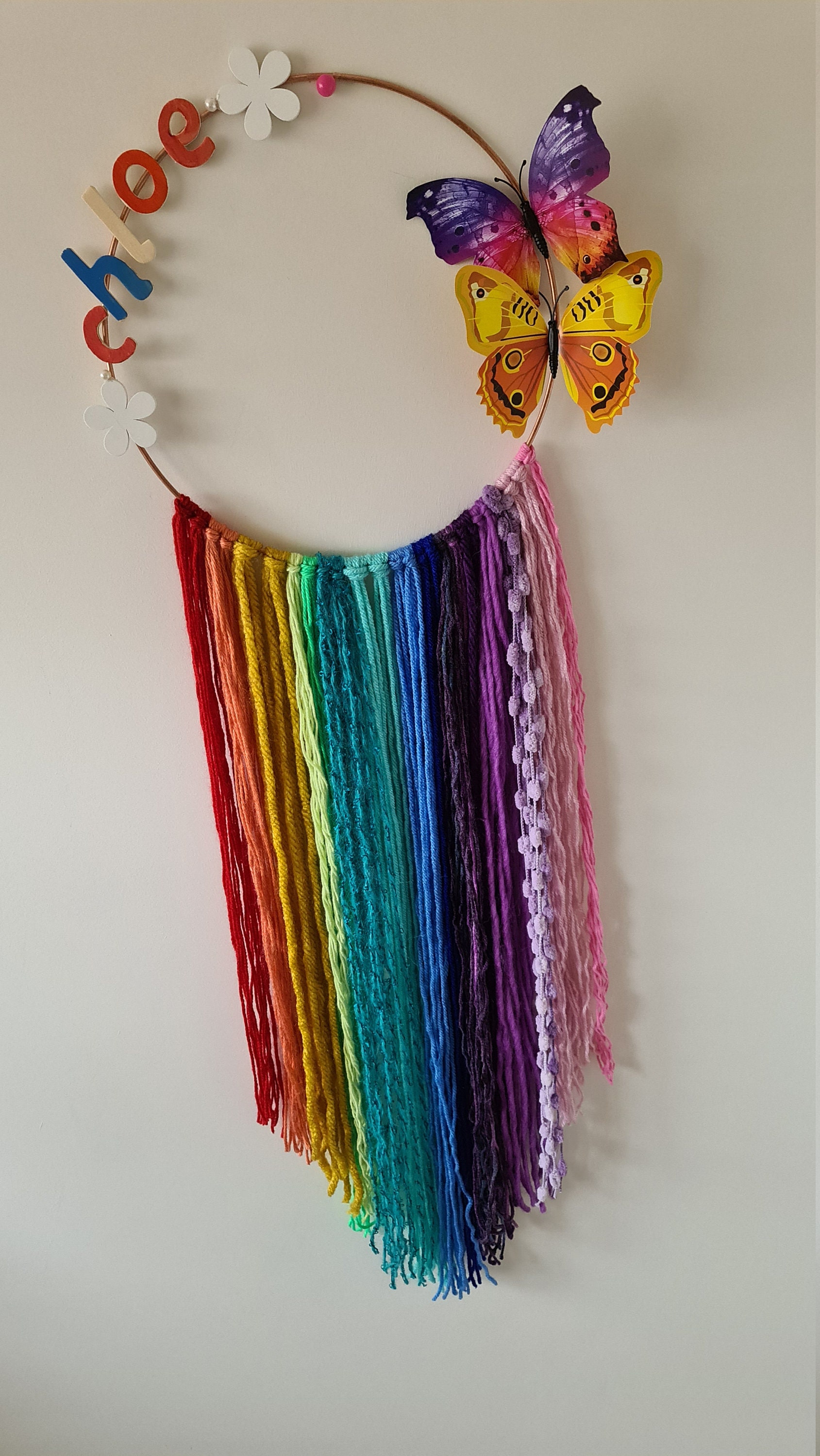 Floral Name Hoop Personalised Wall/door Decor Children's Etsy UK