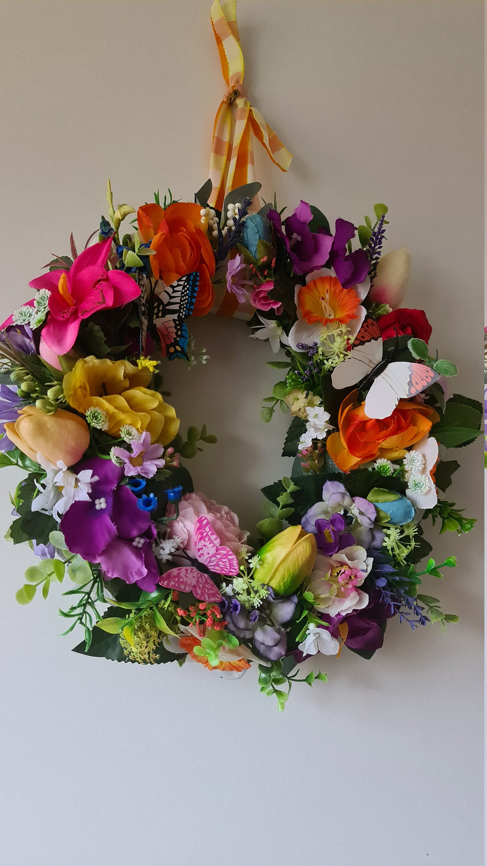 Door Flower Wreath Wall Decor Wall Wreath Stunning Etsy UK