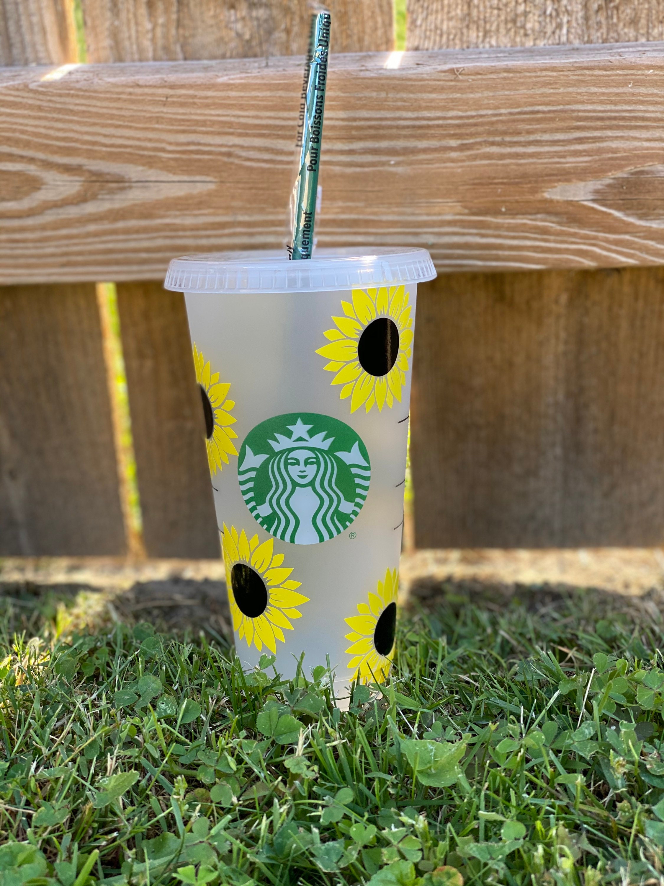 Starbucks sunflower cup cold cup 16oz reusable tumbler Etsy