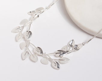 Silver Leaf Necklace | Gift For Her | Leaf Jewellery | Real Leaf Necklace | Silver Statement Necklace | Statement Jewellery | Silver Chain