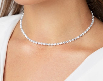 Single Row Crystal Choker | Jewelry For Women | Birthday Gift | Crystal Choker Necklace | Crystal Necklace | Wedding Necklace