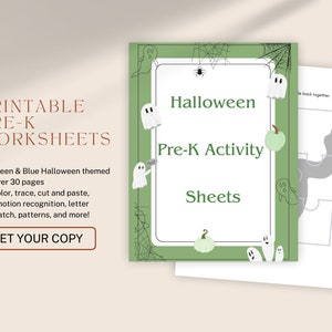 Preschool Halloween Worksheet Activity Pack - Quiet Time Activity - Halloween PreK Activity