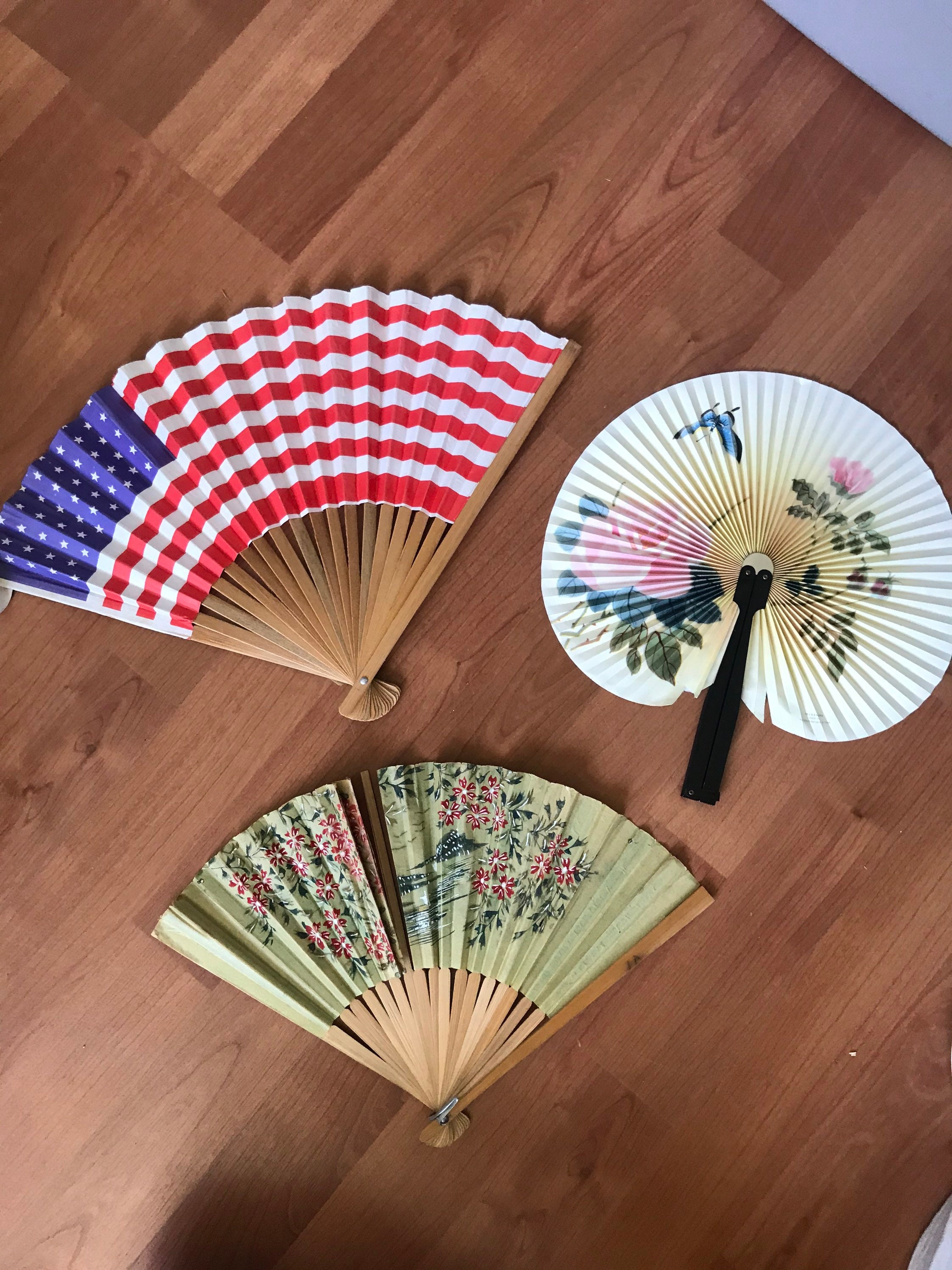 Hand Fans3 wooden folding fans Etsy