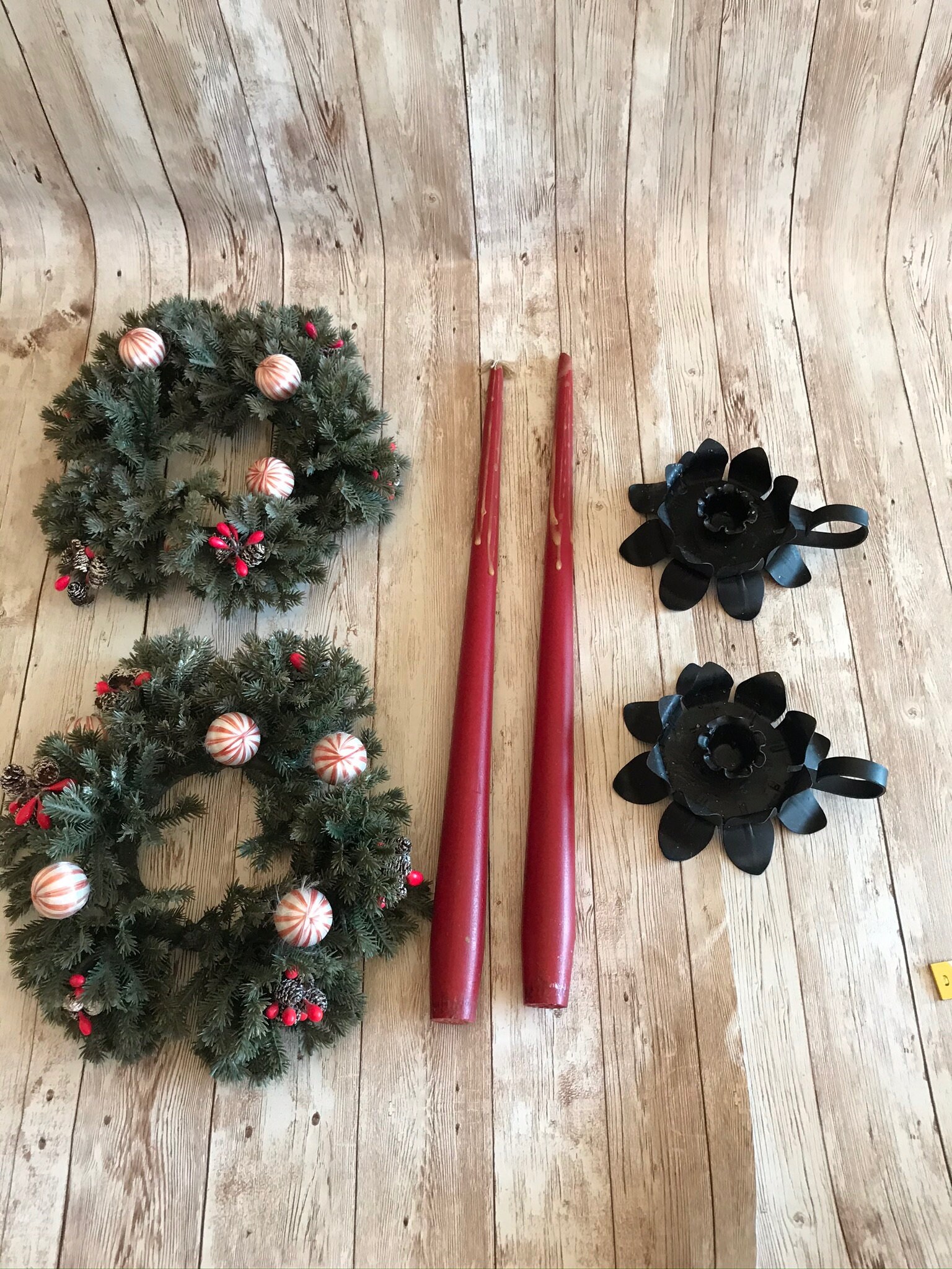Vintage Candle Rings Christmas Wreath Etsy