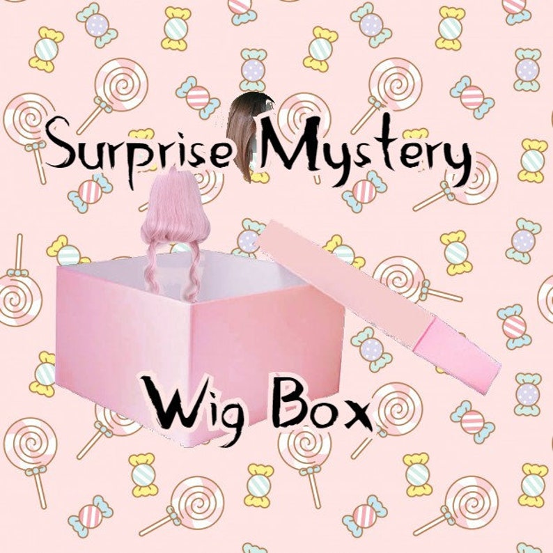 Mystery Box New Wig Pink Brown Curly Straight Cute Surprise Kawaii Cute Unisex Pastel Lolita different styles