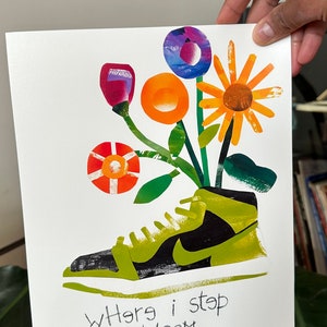 Where I step I bloom Print