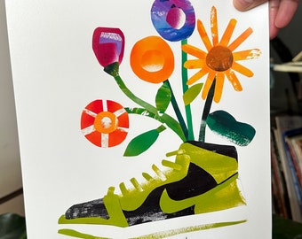 Where I step I bloom Print