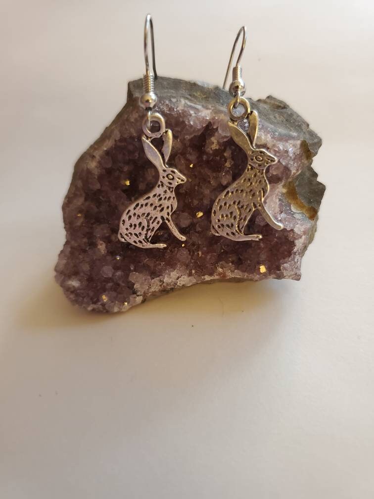 Rabbit Charm Earrings - Etsy