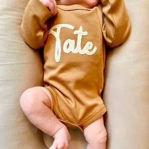 PERSONALIZED BABY OUTFIT Custom Baby Bodysuit Baby Name Custom Baby Name Bodysuit Personalized Baby Top Coming Home Outfit image 2