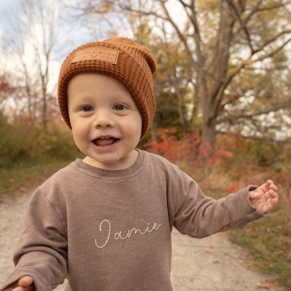 CUSTOM HAND EMBROIDERED Baby-Toddler-Kid's Sweater, Personalized Name Sweatshirt, Baby Gift, Custom Kid's Clothes