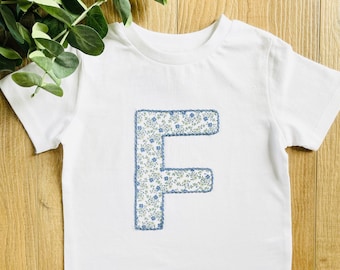 PERSONALIZED KIDS SHIRT - Custom Toddler Initial Organic Cotton TShirt with Name - N is for Name Natural Infant, Toddler & Youth Tee