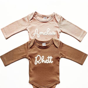 PERSONALIZED BABY OUTFIT Custom Baby Bodysuit Baby Name Custom Baby Name Bodysuit Personalized Baby Top Coming Home Outfit image 4