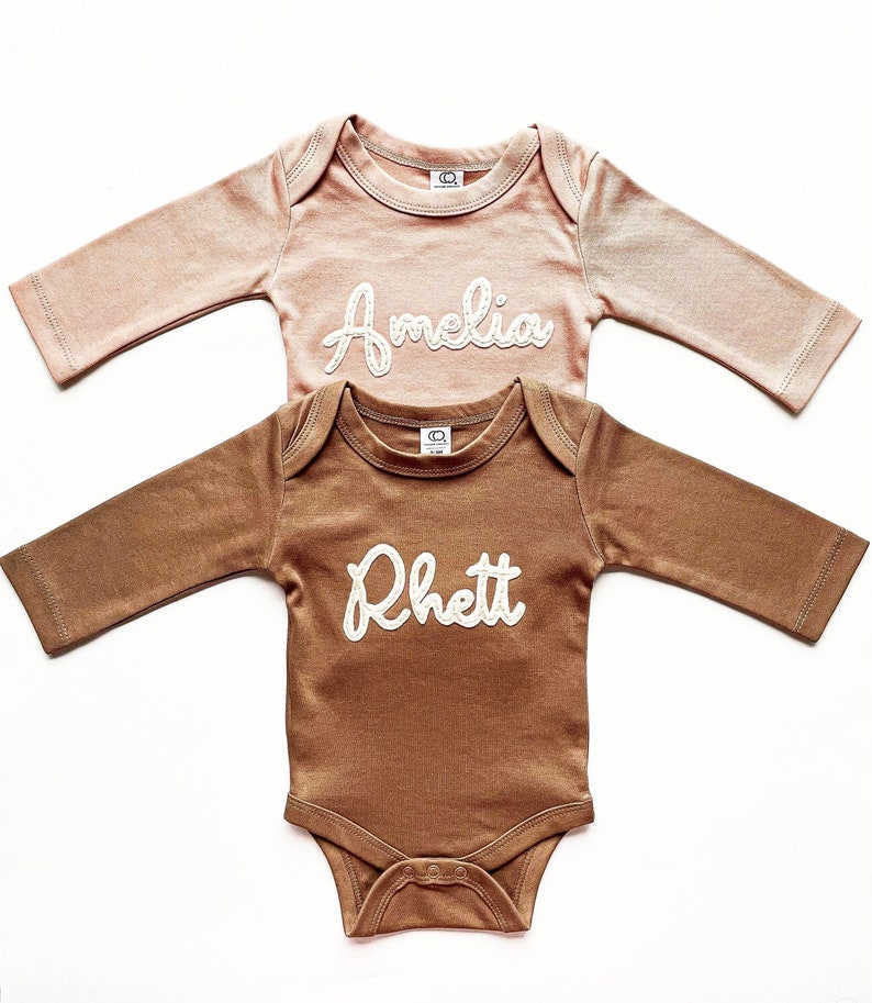 PERSONALIZED BABY OUTFIT Custom Baby Bodysuit Baby Name Custom Baby Name Bodysuit Personalized Baby Top Coming Home Outfit image 4