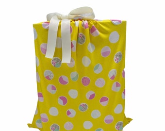 Gift Wrap, Reusable Gift Wrap, Gift Bag, Eco-Friendly Gift Wrap, Fabric Gift Bag, Sustainable Large Gift Bag "Bubbles"