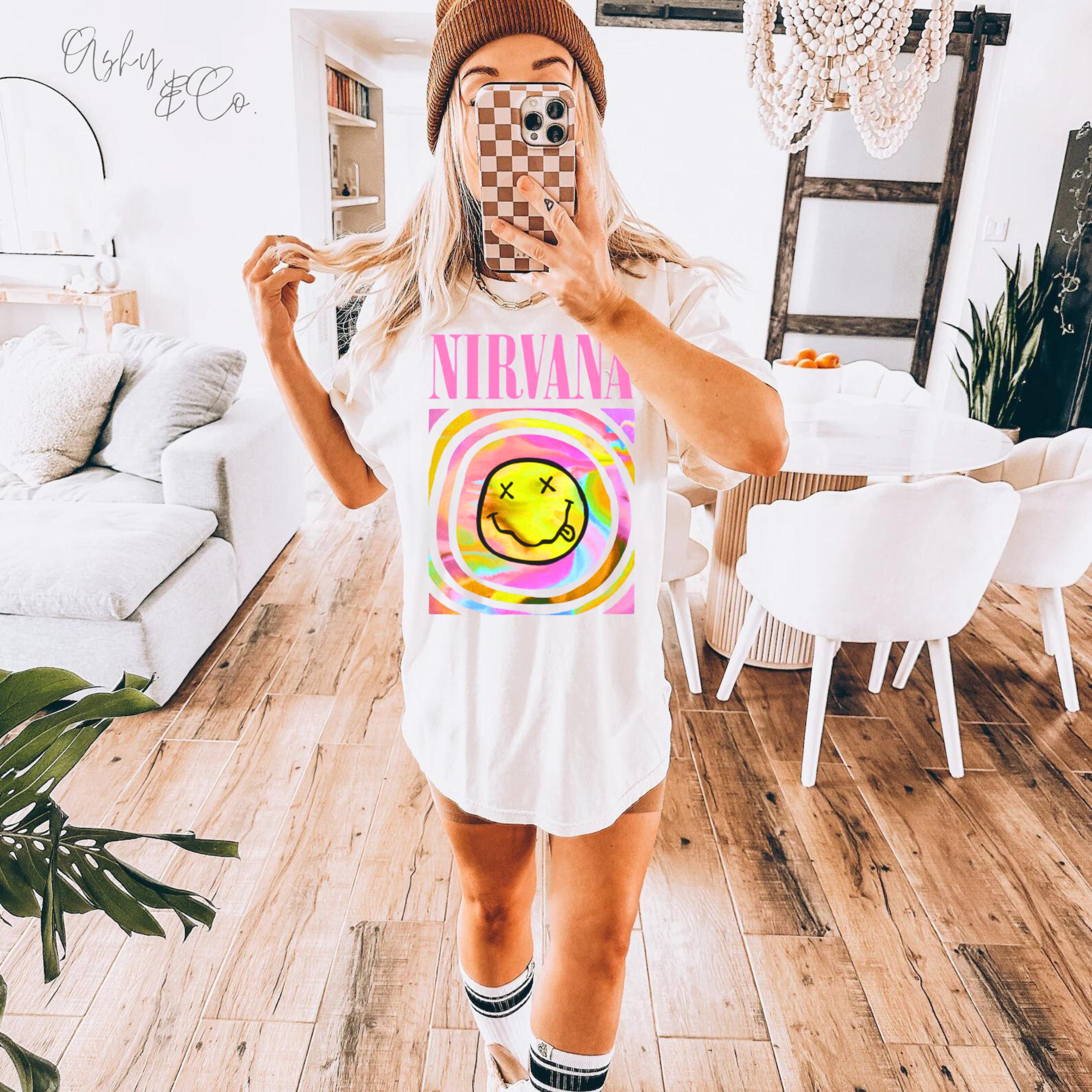 Vintage Smile T-shirt Sweatshirt, Rock Band Crew, Vintage