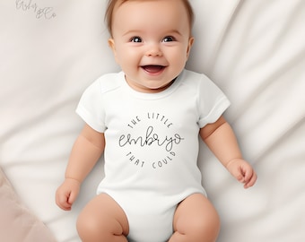 The Llittle Embryo That Could | Sleeper | Bodysuit | Onesie® | Diaper Shirt | CUSTOMIZABLE | Pregnancy announcement | New Baby | IVF