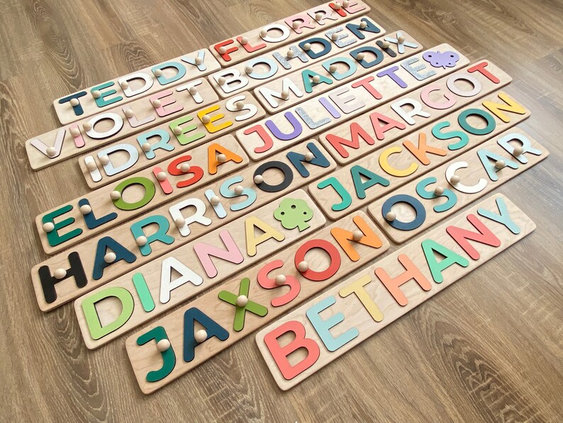 Personalized Name Puzzle With Pegs New Baby Gift Wooden ...