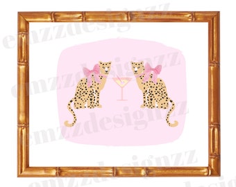 Leopard Martini Vibrant Art Print