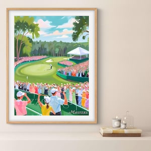 Masters golf tournament preppy watercolor print