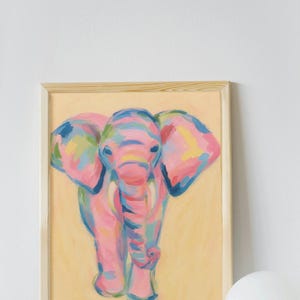 Preppy Elephant Watercolor Art Print | Alabama Dorm Decor | Digital Download | Roll Tide Wall Art
