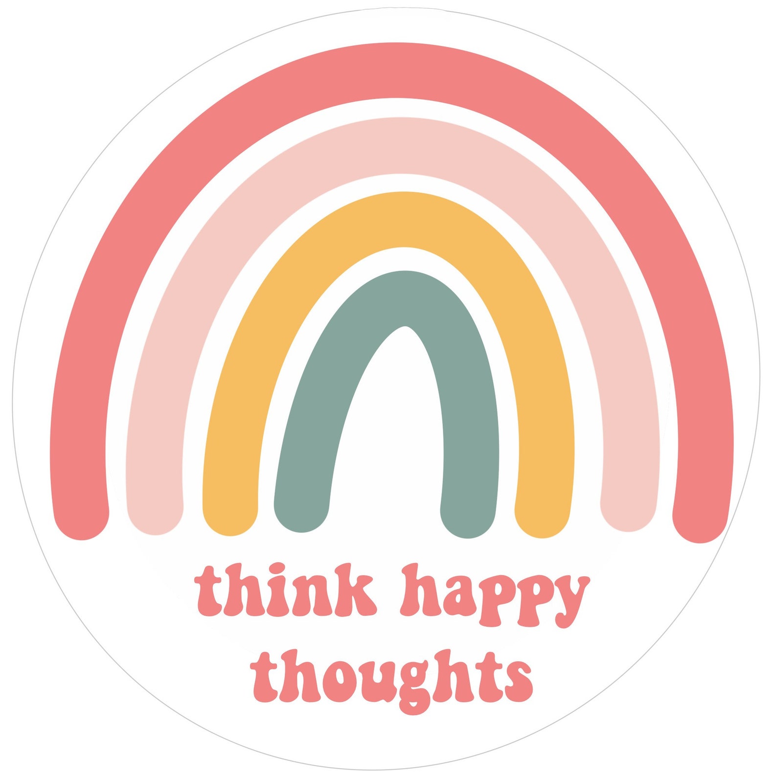 Think positive thoughts rainbow sticker Etsy