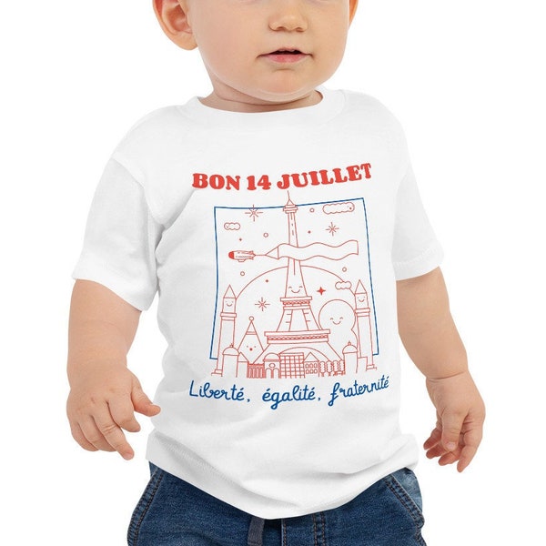 French National Day Jersey Short Sleeve Tee- Bastille Day Toddler T-shirt, 14th of July, Liberté, Égalité, Fraternité, Viva la France gift