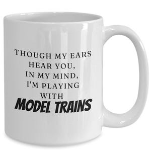 Model trains mug, scale railroad models coffee cup, railroad models Father&#39;s Day birthday gift, miniature railroad Christmas  gift for son