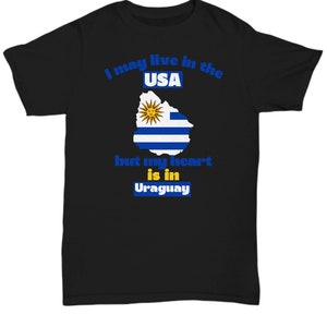 Uruguayan American dad t-shirt- heart in Uruguay gifts, bonus mom from Uruguay sweatshirt, Uruguayan American gift, Uruguayan Expat gift