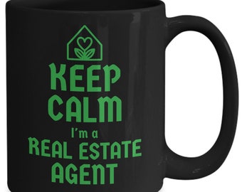 Real estate agent mug, Keep calm, I'm a real estate agent, real estate agent gift, funny gift for moving out, Real estate gift mug for men