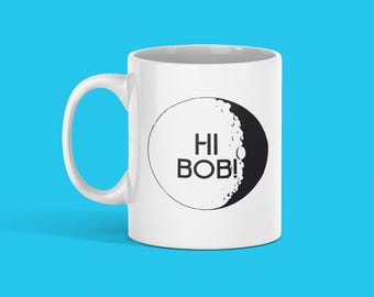Geek Father gift- For the love of all mankind mug, hi Bob simple coffee cup, nerd gifts, Newheart moonbase mug for sci-fi fan husband
