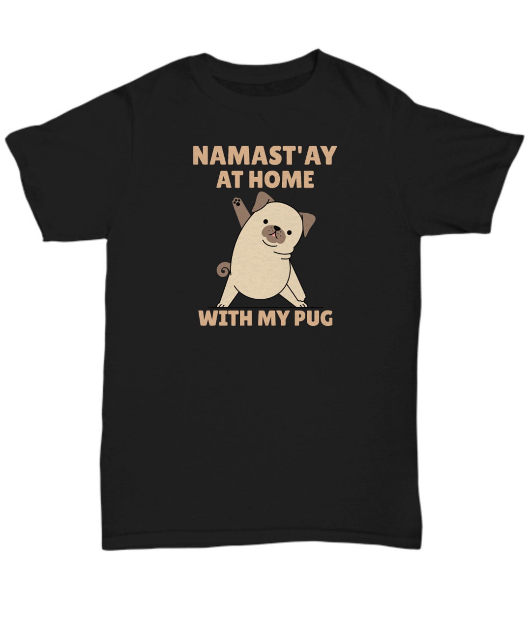 Yoga Pug T-shirt- Warrior Pose Dog Shirt, Pug Mom Gifts, Deep ...