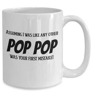 Personalisierte Pop-Pop-Becher-Opa-Kaffeetasse, Opa Geschenk, Pop-Pop-Geschenk, Opa-Becher, Pops-Tasse, Großvater-Becher, Papaw-Becher, lustiges Opa-Geschenk