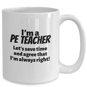 PE teacher dad mug- future gym teacher present, Phys Ed teacher husband coffee cup, PE teacher mom gift