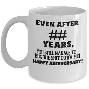 Personalized Anniversary gift for husband- customizable milestone anniversary coffee cup for wife, Anniversary mug, best friend gift