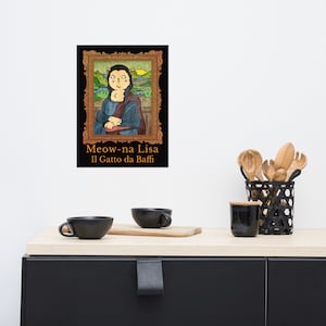 Mona Lisa Cat Fine Wall Art- Leonardo da Vinci Wall art poster, Cat mom gift, Art lover gift, cat dad poster