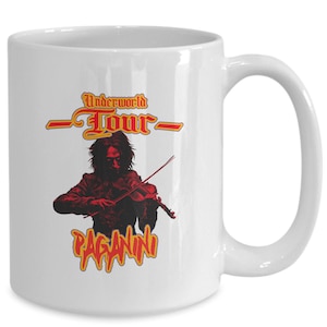 Niccolo Paganini mug- devil&#39;s violinist, composer Niccolò Paganini gifts for Halloween, violin player horror coffee cup