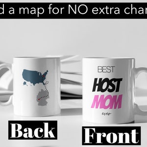 Personalized Host Dad Mug- Host Mom gift, International student host mother father coffee cup, foreign exchange student, gift from Au Pair