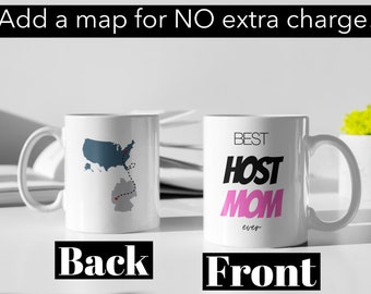 Personalized Host Dad Mug- Host Mom gift, International student host mother father coffee cup, foreign exchange student, gift from Au Pair