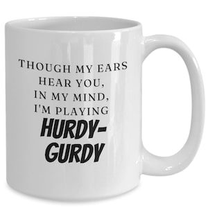 Hurdy-gurdy mug, vielle à roue coffee cup, Hurdy gurdy Father&#39;s Day gift, birthday gift wheel fiddle Christmas gift for dad, Fiddler gift