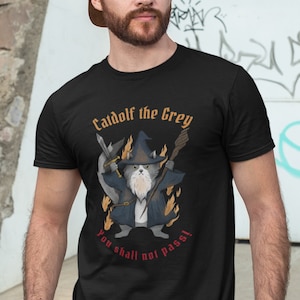 Geek Shirt for Cat Dad- Cat Mom T-shirt, Sarcastic Book Worm Uncle Novelty Gift, Fantasy Nerd Father Gift, J.R.R. Tolkien Fan Wife