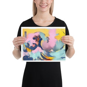 Póster de papel mate de La gran ola de Andy Warhol: regalo de arte japonés vintage, póster de La gran ola de Kanagawa de Warhol
