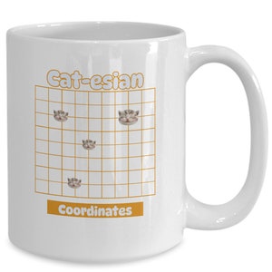 Tazza con gatto per insegnante di geometria, tazza da caffè con gioco di parole tra papà e futuro insegnante di matematica, nerd del sistema di coordinate cartesiane, regalo per pensionati di educatori scientifici