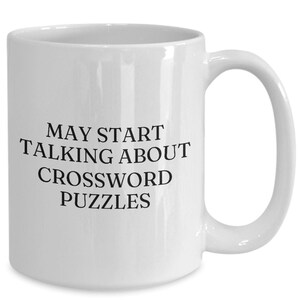 Crossword Puzzles Mug, Mind-Bender Coffee Cup, Word Game Gift, Puzzle Lover Mug, Dad Birthday Present, Christmas Gift for Him, Teacher